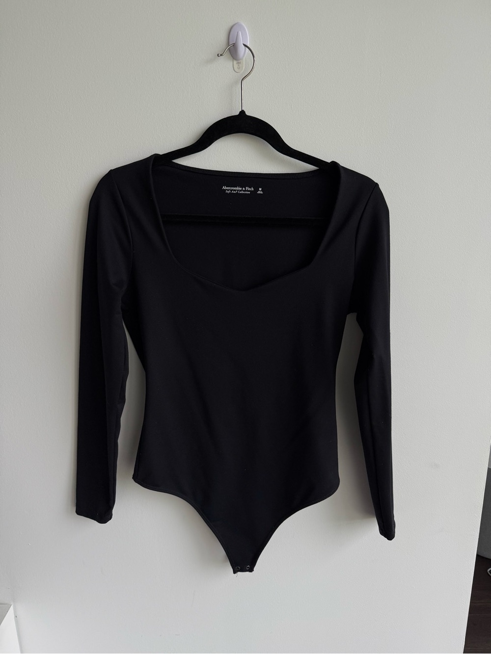 Abercrombie Black Long-Sleeve Scoop Neck Bodysuit